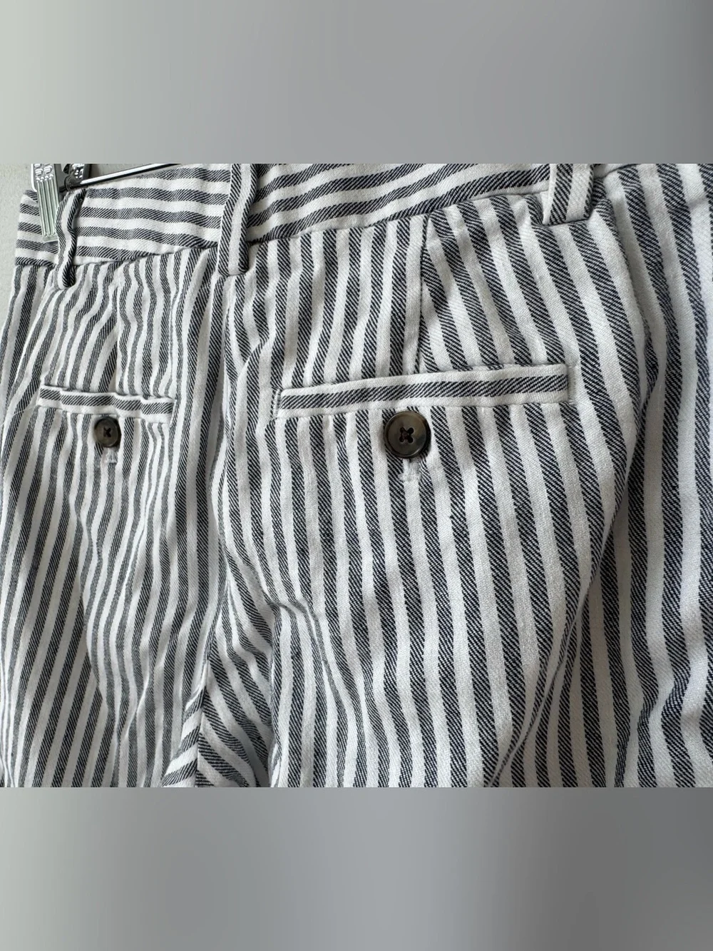 Banana Republic Petite Avery Straight Fit Linen Cotton Pants